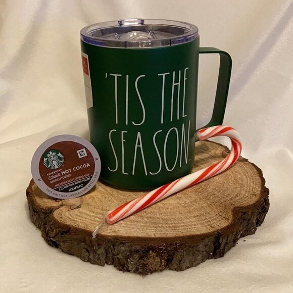 NEW! Rae Dunn Stainless Steel TIS THE SEASON Insulated Tumbler with Handle - Picture 1 of 2